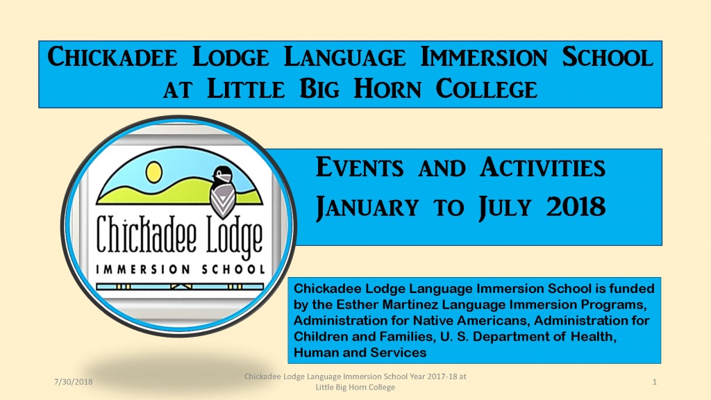 Chickadee Lodge, Immersion School, Crow Language
